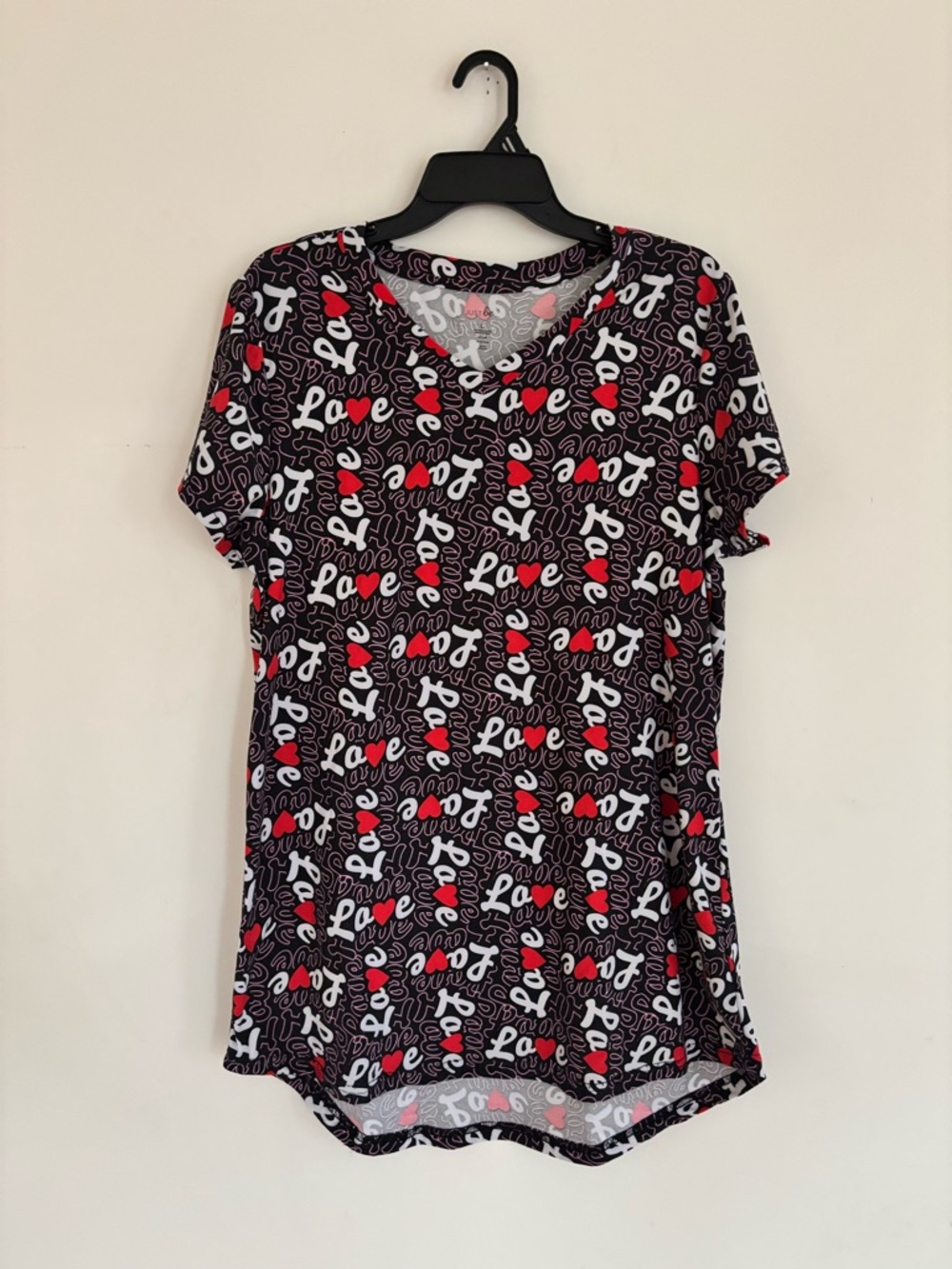 Just Be Love Print Nightgown Sleep Shirt Size Large
